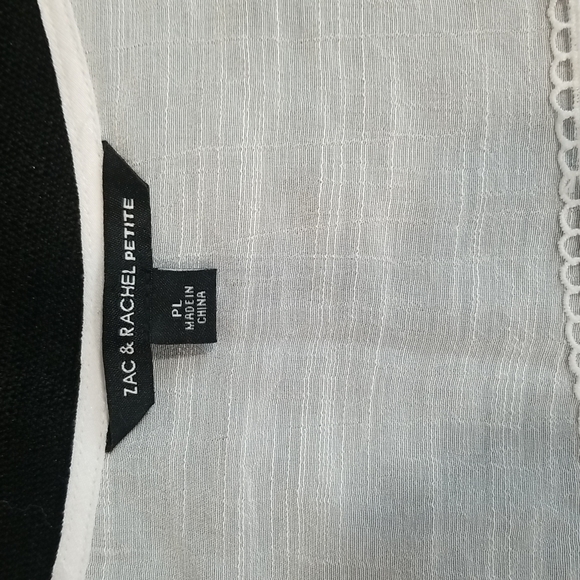 Zac & Rachel Square Neckline Short Sleeves White Top. Size PL - Picture 6 of 12